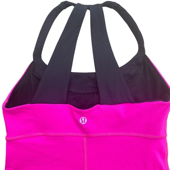 Lululemon Scoop Me Up Tank II Size 4 Raspberry Glo Light/Black Yoga - Picture 3 of 4